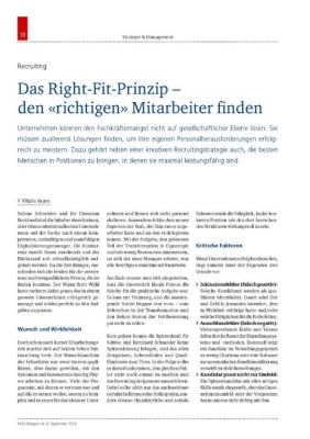 Das Right-Fit-Prinzip – den «richtigen» Mitarbeiter finden