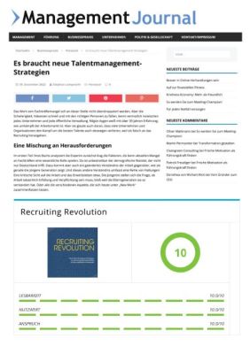 Management Journal: Es braucht neue Talentmanagement - Neueste Beiträge Strategien